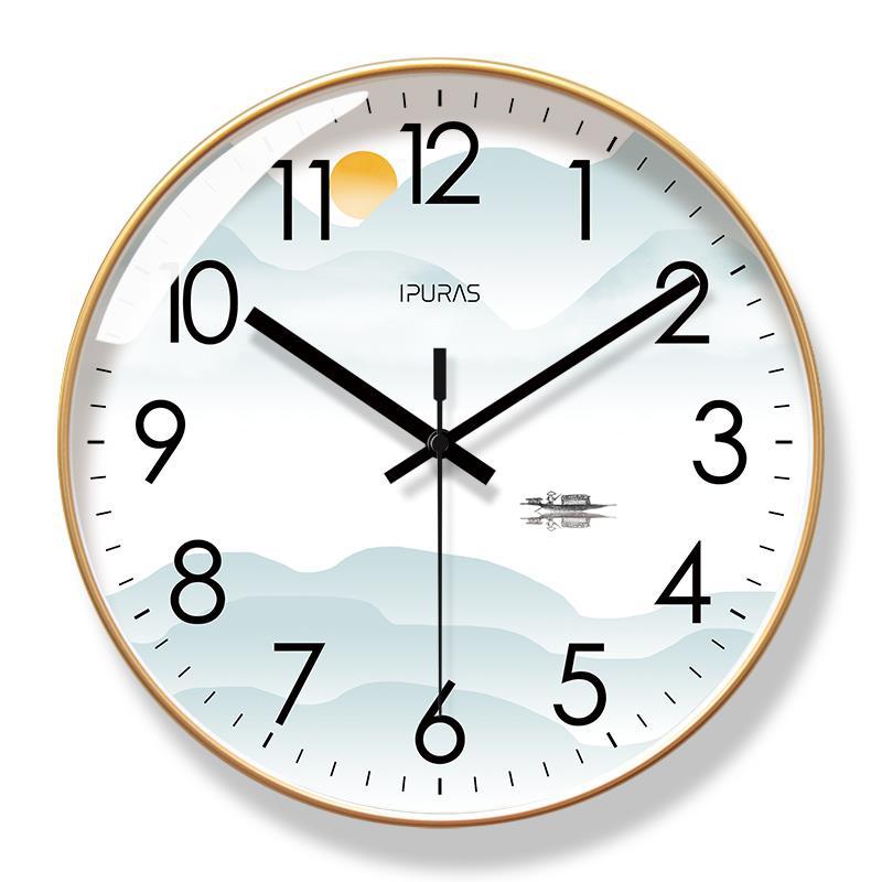 [Ultra-quiet-blue core clock] 8227-B gold frame