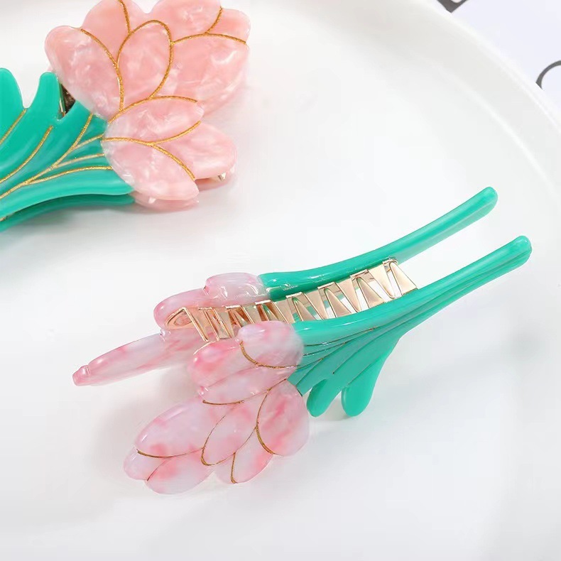 Korean Tulip Clip Female Acetic Acid Bouquet Hairpin Hair Clip Headdress Small Hairpin display picture 4