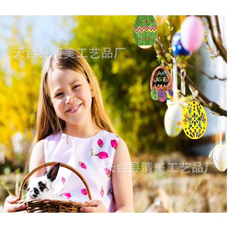 Ventas directas de fábrica de color madera de Pascua huevos de madera Amazon nueva decoración del hogar aula artesanía del huevo