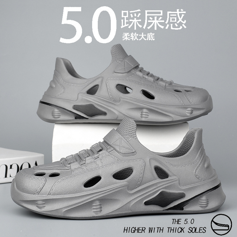 2025 Baotou Croc Shoes メンズ ドライビング ソフトソール サンダル アウターウェア 夏用 滑り止め ココナッツ ビーチシューズ|undefined