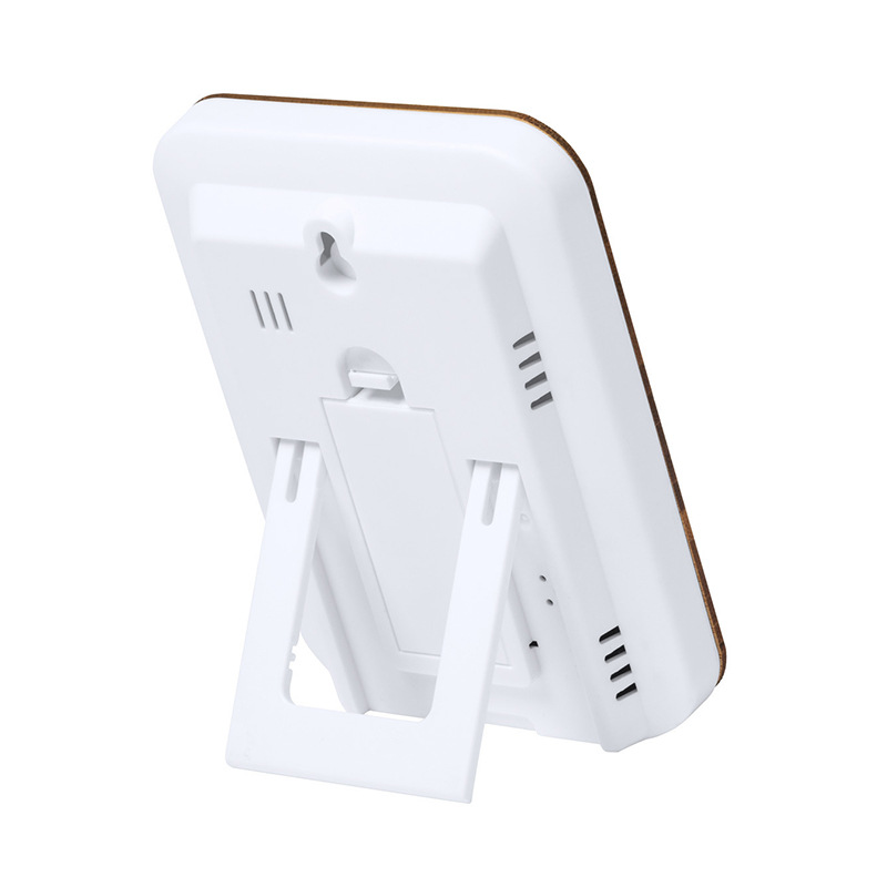 artículos para el hogar bambú simple botón táctil electrónico termómetro de humedad reloj electrónico de bambú fábrica de medición de temperatura mayorista image 4