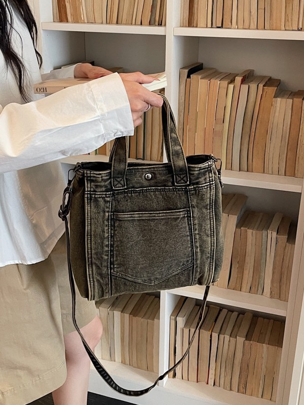 Bolso de mano de denim retro mujer 2026 nueva moda transfronteriza mochila de hombro de viaje bolsa de ocio image 3