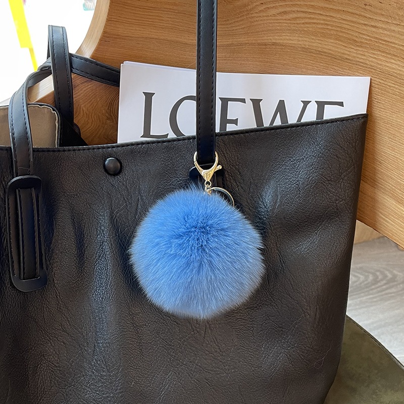 フォックスファーボールバッグペンダント、クリエイティブなぬいぐるみファーインアクセサリー、車のキーホルダーペンダント、インスタイルペンダント