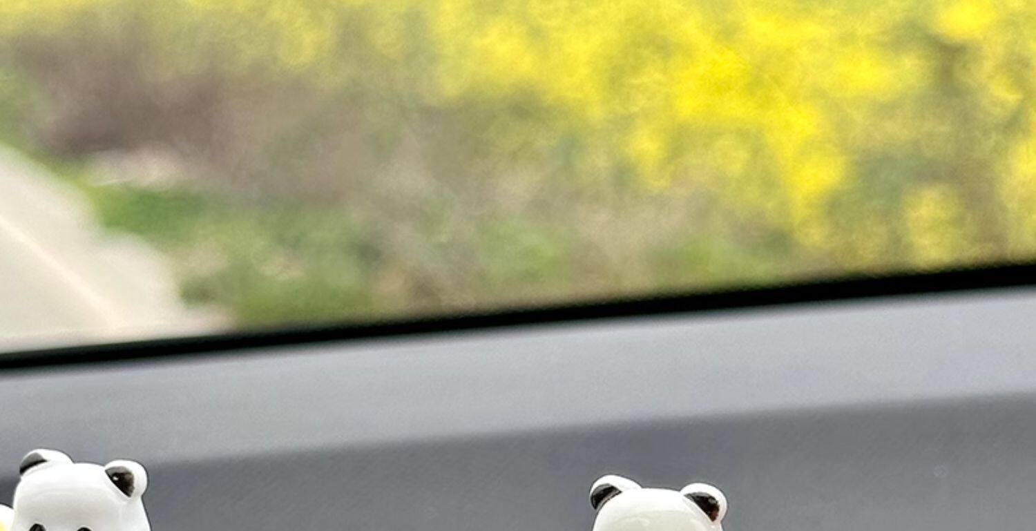 Temporary Parking Number Plate, Creative and Cute Panda Car Phone Number Plate, Car Interior Decoration, Moving Car Ornament