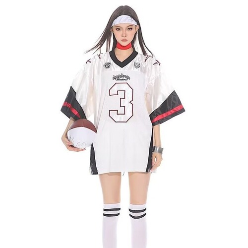 American street contrast color splicing mesh loose short-sleeved jersey T-shirt men and women same style summer new breathable sports