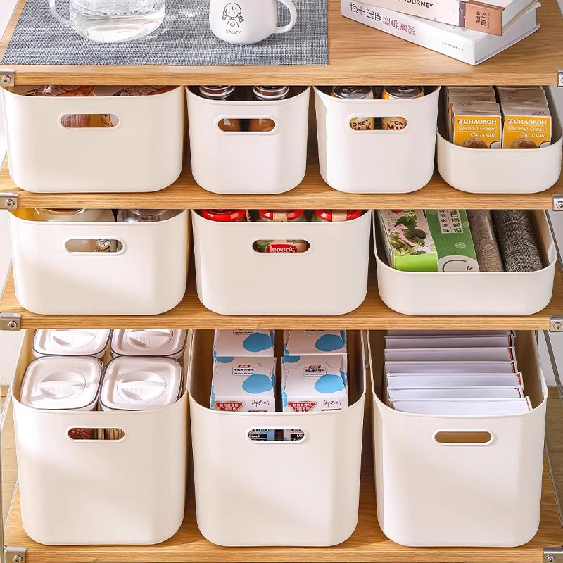 Desktop Sundries Storage Box Household Cosmetics Bathroom Cabinet Finishing Box Snacks Plastic Storage Basket Artifact