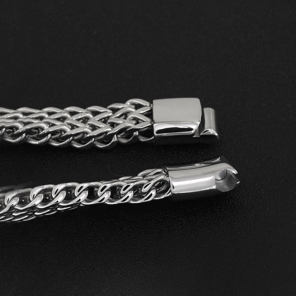 Stainless Steel Double Layer Magnetic Clasp Bracelet For Stacking_voghion.com