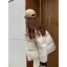羽絨服女2022新款韓版寬松厚保暖白鴨絨立領面包服短款冬季外套