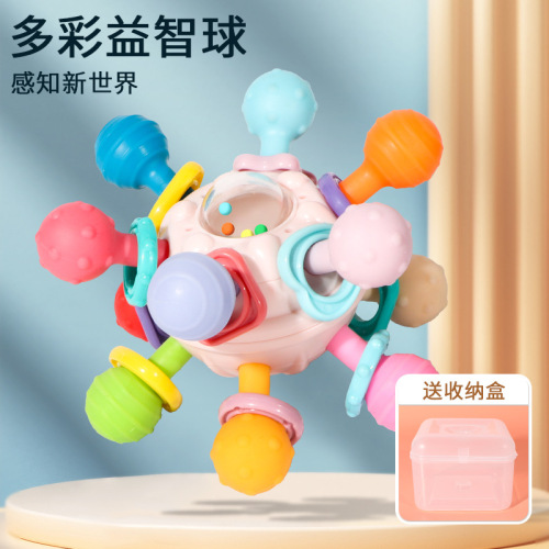 Manhattan hand ball grasping training rattle baby toy 0 to 1 year old educational early education newborn baby teething gel