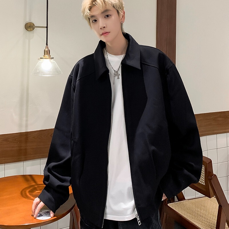 Spring and Autumn Korean Style Design Sense Men's Loose Shoulder Pad Puffy Handsome Jacket Youth Popular Casual Trendy Jacket