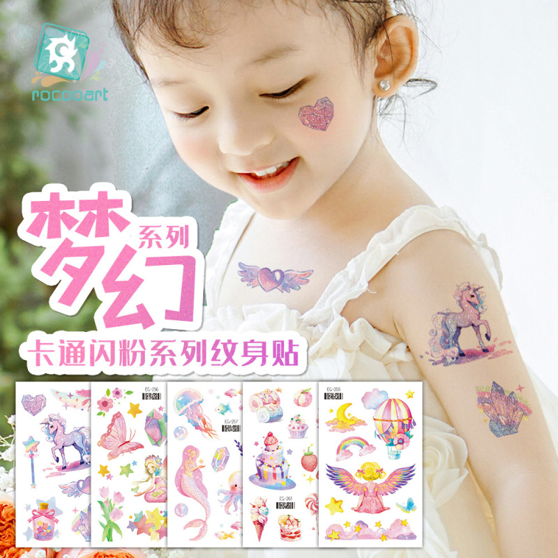 Ruikalong Cross-Border New Fantasy Glitter Unicorn Panda Rabbit Children's Cartoon Cute Waterproof Tattoo Stickers Ruikalong Cross-Border New Fantasy Glitter Unicorn Panda Rabbit Children's Cartoon Cute Waterproof Tattoo Stickers