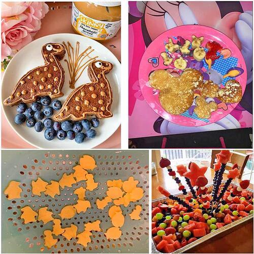 34-piece set of sandwich molds, cookie molds, dinosaur bread toast printing molds, cute fruit flower cutters