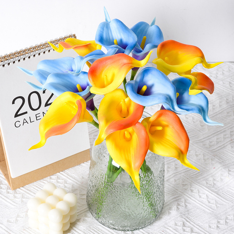PU calla lily artificial flower, wedding home living room decoration, tabletop ornament, photography prop, cross-border artificial flower wholesale PU calla lily artificial flower, wedding home living room decoration, tabletop ornament, photography prop, cross-border artificial flower wholesale