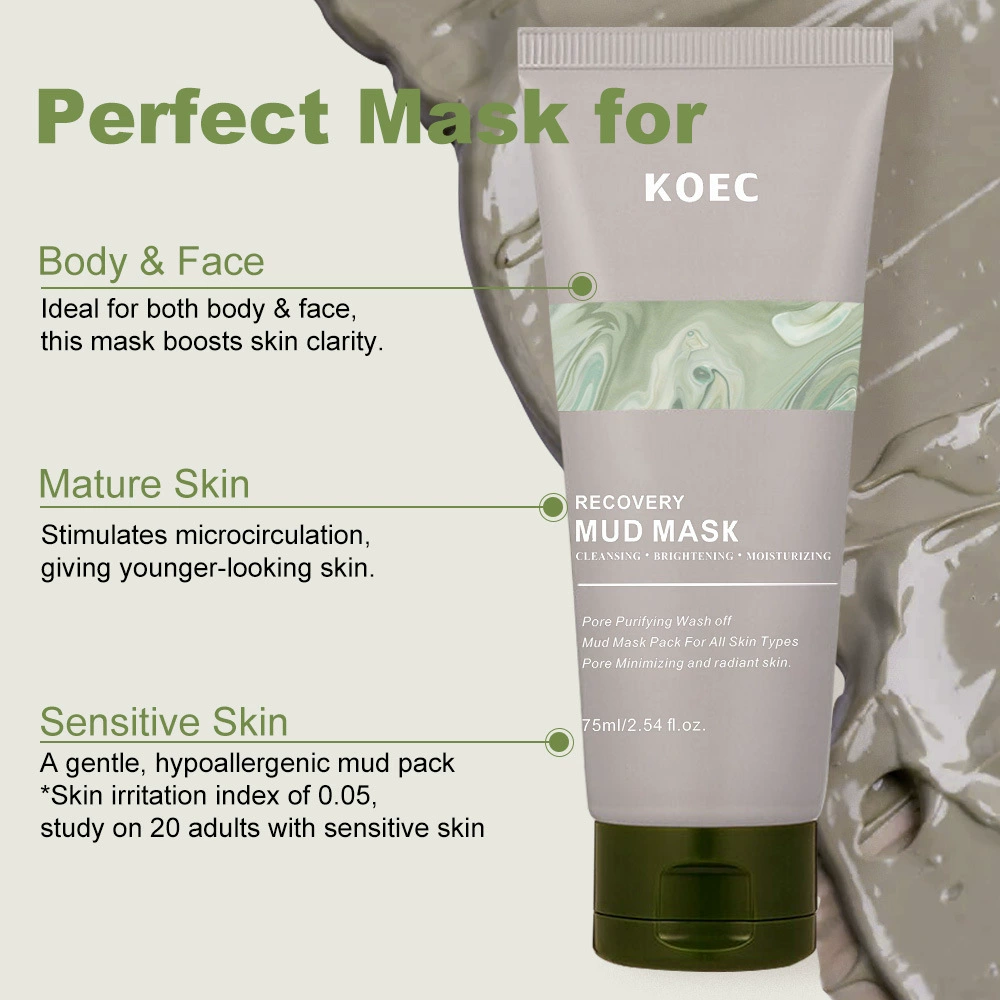 Mud Mask (KOEC) Volcanic Cleansing & Moisturizing, With Brush Options, Multi-Variant