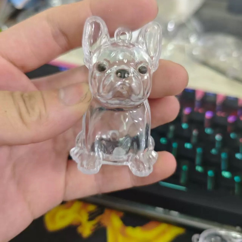 人気の透明でかわいい子犬の毛皮収納ボックスペンダント、高価値バッグペンダント、カプセル記念コレクションペンダント|undefined