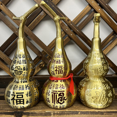 百福葫蘆擺件純銅黃銅葫蘆空心開口開蓋掛件家用客廳辦公室擺放