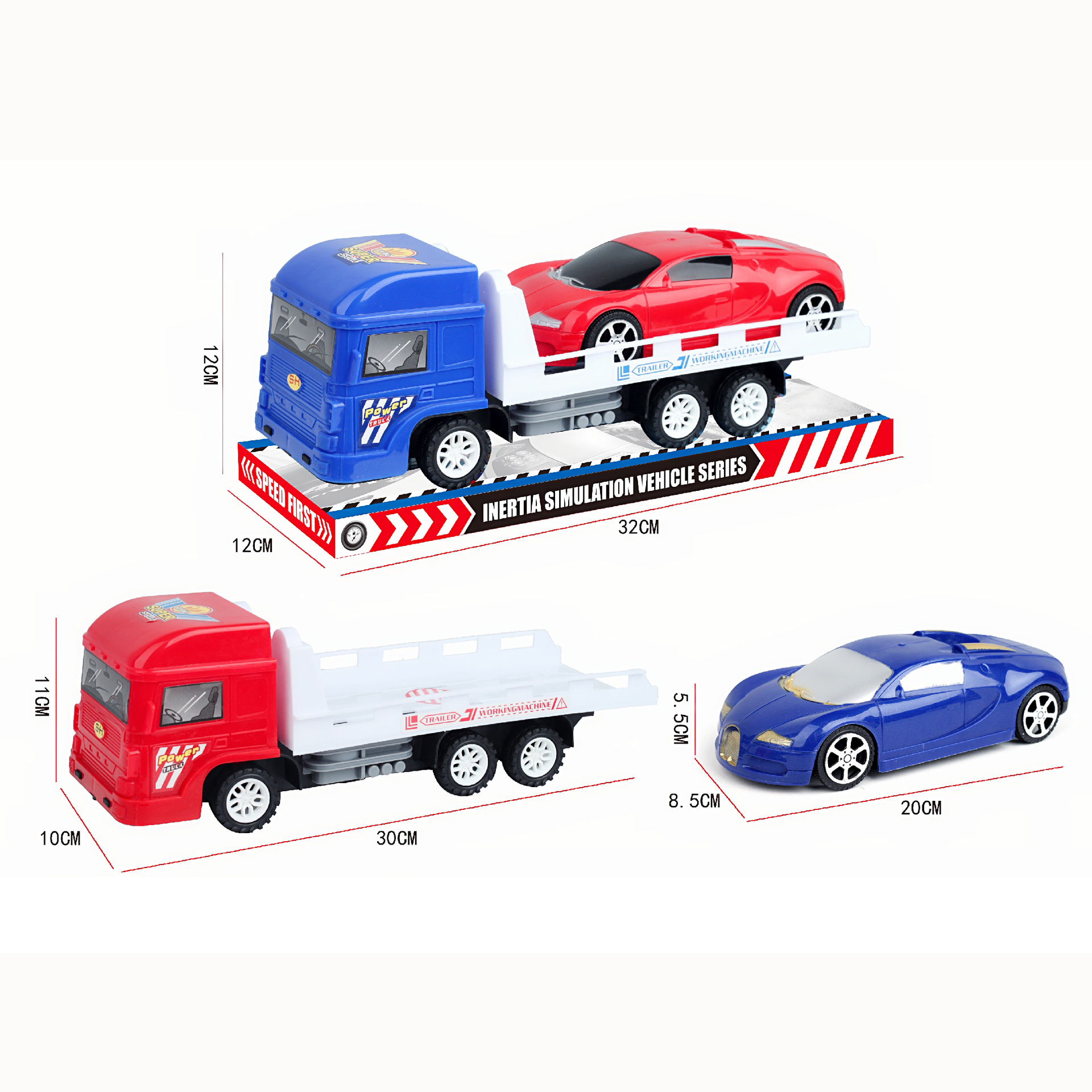 Simulación infantil remolque de inercia Racing Ingeniería policía coche simulación remolque lado comercio Vietnam juguete al por mayor