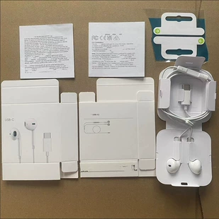 USB‑C наушники (Apple) совместимы с iPhone 15, кабель 1,2 м, встроенный микрофон, белые