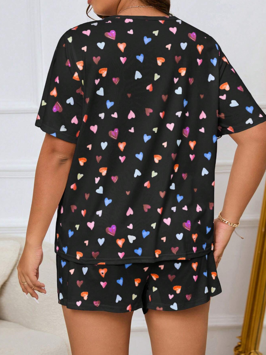 Home Women's Casual Classic Style Printing Polyester Milk Fiber Shorts Co-ord Set Pajama Sets display picture 10