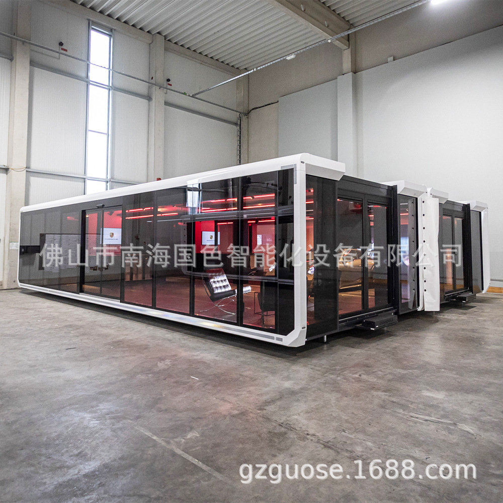 Guangdong Creative Development Box Sala de exposiciones Tienda Contenedor plegable de dos alas Sala móvil Hotel móvil Caja de embalaje Casa