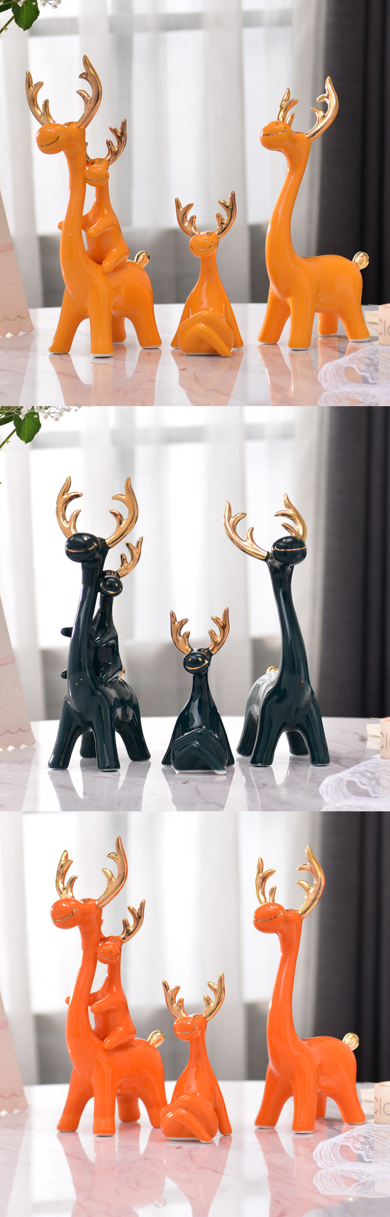Deer Family外贸出口陶瓷摆件一家四口鹿家族.jpg