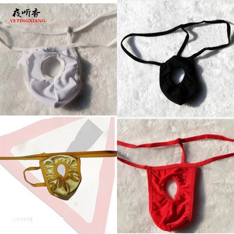 Sexy Lingerie Men's Underwear with Front Opening, Ultra-Sexy Thong, Alluring Wild T-Pants, Fashionable