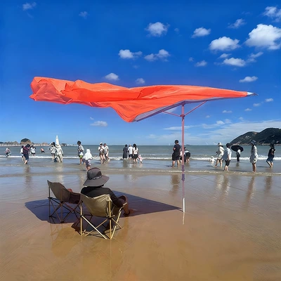 Avtomobil yan çətirləri Anti-Uv Quick-Open Beach Umbrella - orange-red-240240cm