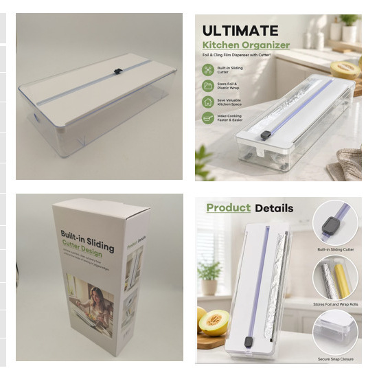 Paper Plastic Wrap Storage Cutting Box Kitchen Paper Plastic Wrap Storage Box