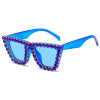 Square trend fashionable sunglasses handmade, cat's eye, European style