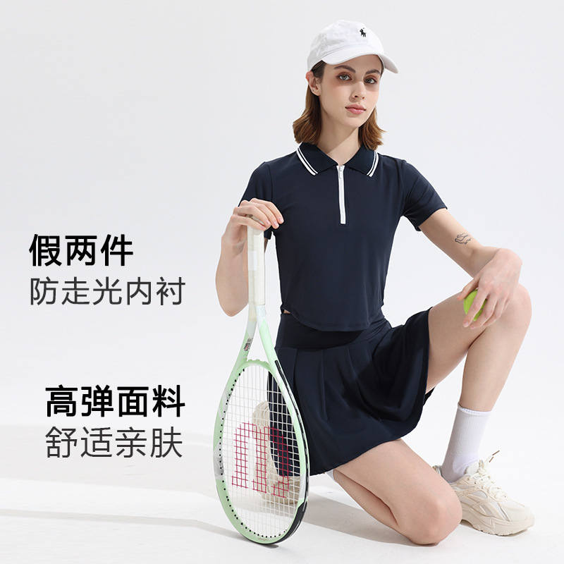 网球服运动套装女羽毛球速干跑步高尔夫球训练服健身房晨跑服夏季|undefined
