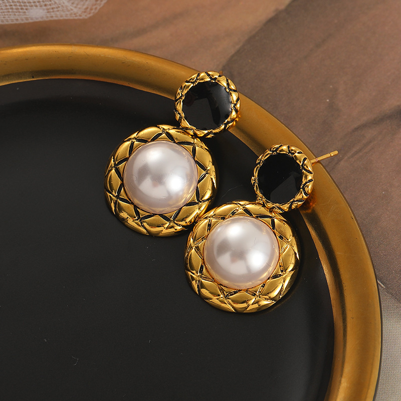 Pendientes de perlas de oro vintage