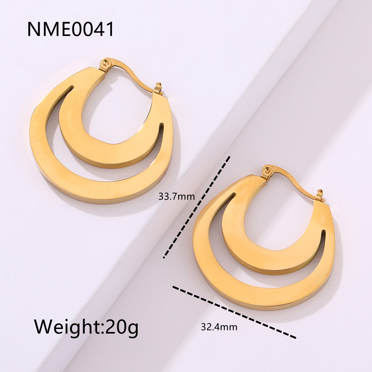 10g Weight Earrings Classification 1 Pair Quantity Daily, Shopping Occasion Stainless Steel Material Geometric, Heart Shape Pattern Women's Gender Plating Design Retro Style 1 Pair Retro Lady Geometric Heart Shape Plating Stainless Steel Earrings 5