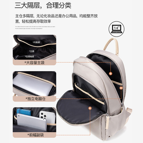  new summer style simple lightweight commuter backpack large capacity computer bag Oxford cloth casual women's backpack
