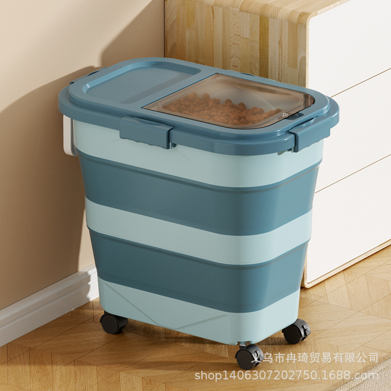 2026 barril de arroz transfronterizo casero sellado barril de almacenamiento de grano plegable alimento para gatos alimento para perros tanque de arroz caja de almacenamiento de harina image 32
