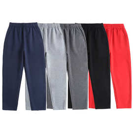 2025男女童裤中大童儿童装浅灰深蓝色运动裤小学生纯棉校裤校服裤