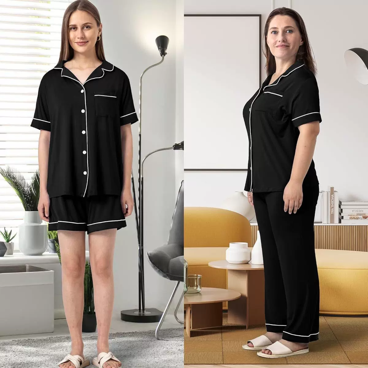 2025新款女士居家服三件套宽松舒适长裤短裤可选尺码颜色可定制