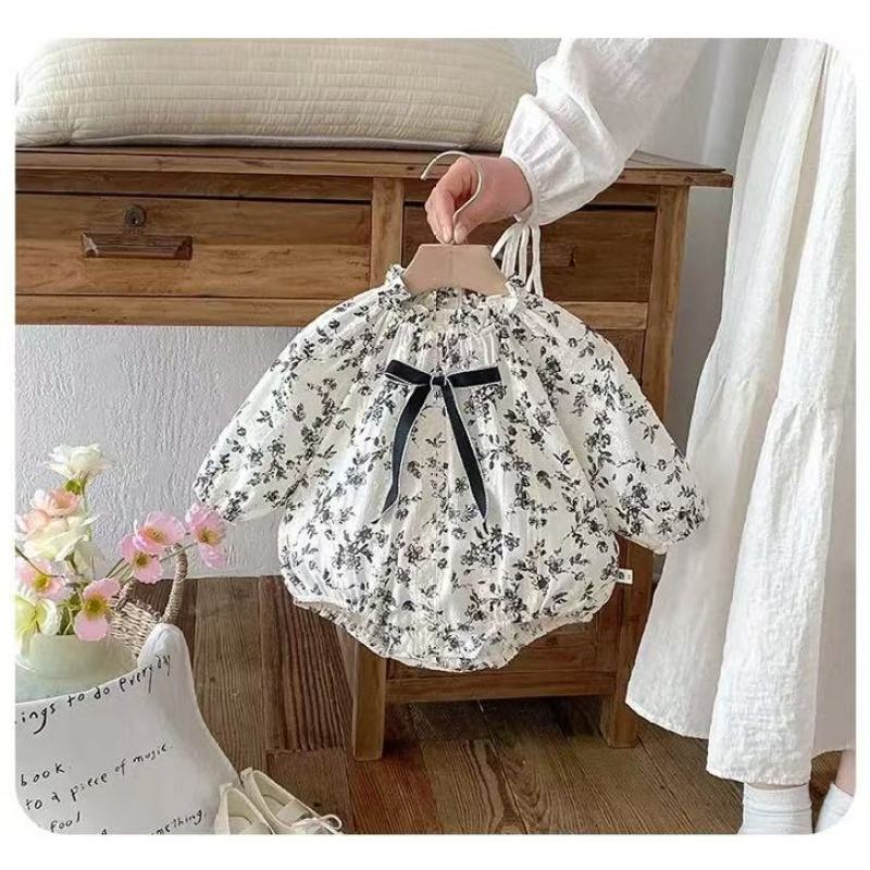 Ropa de bebé primavera y otoño nuevo estilo mono recién nacido ropa de pedo de manga larga bebé saliendo gatear primavera