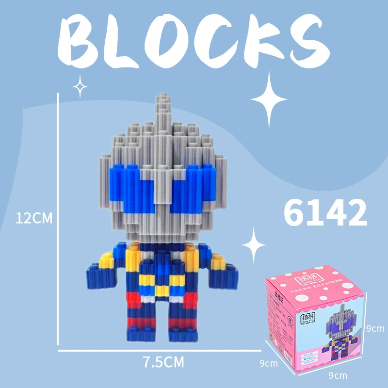 Cartoon Building Block Toy Set, Mini Constructor Doll, 9×9×9 cm, Assorted Character Designs