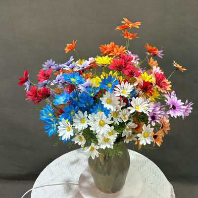 Ромашка Daisy Fake Flowers смоделировать цветы Свадебное цветочное расположение украшение букет цветочный орнамент фото свадебные цветы