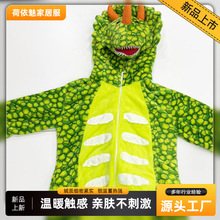 跨境法兰绒恐龙动物连体睡衣男女秋冬款卡通睡衣可外穿家居服睡衣