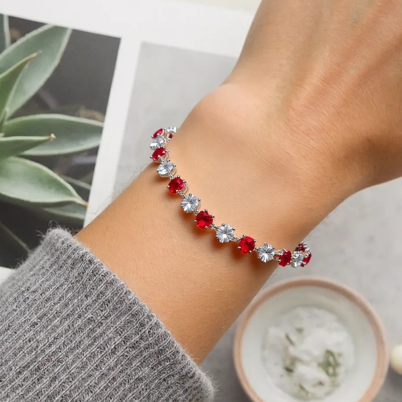 Ronglongjin 2025 New S925 Silver Pigeon Blood Red 7*9 Angel Wings Bracelet for Women Versatile Douyin Live Broadcast Model Ronglongjin 2025 New S925 Silver Pigeon Blood Red 7*9 Angel Wings Bracelet for Women Versatile Douyin Live Broadcast Model