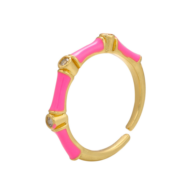 Unisex Gender Women's Korean-style Fashionable Drip Ring, Adjustable Round Diamond-embedded Cross-border Diy Ornament Accessories