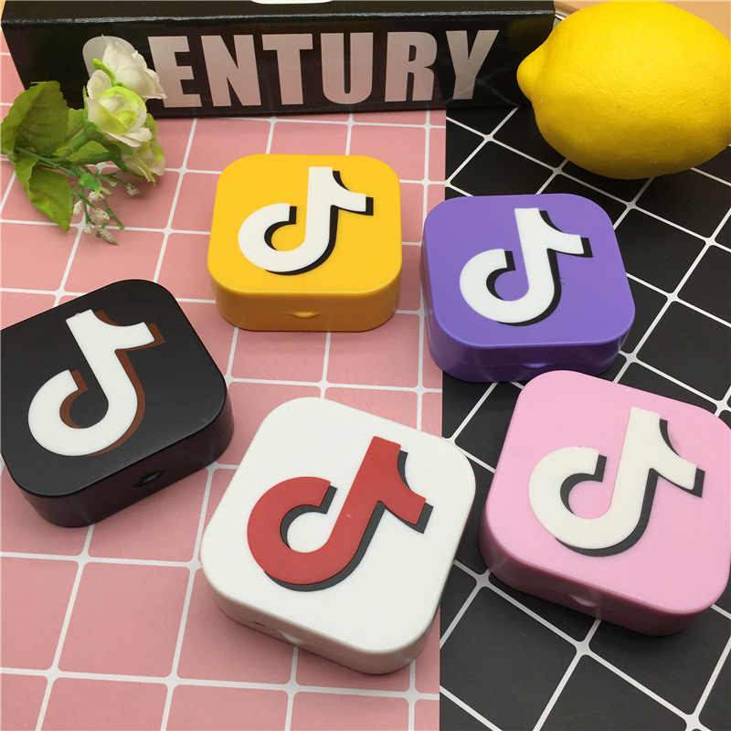 可爱卡通多色便携简约美瞳盒眼镜盒隐形眼镜盒双联盒伴侣盒9002