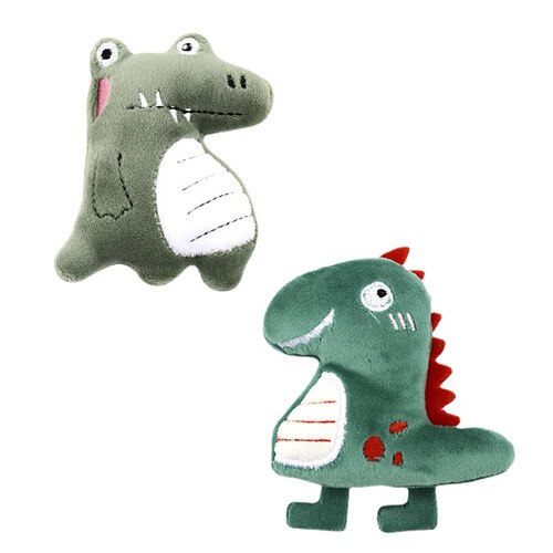 Dinosaur crocodile cotton-filled cartoon plush brooch Japanese cute children's hairpin accessories computer embroidery clothing accessories