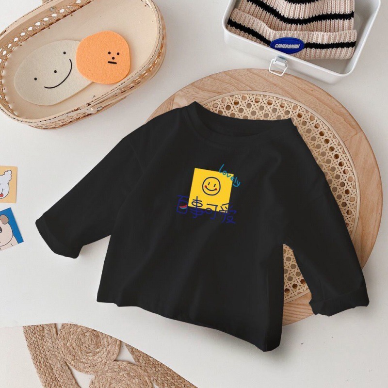 Черный милый лонгслив