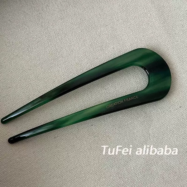 Green acrylic Chinese hairpin