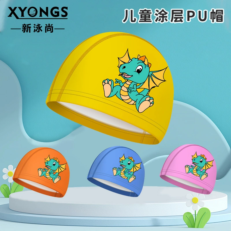 Детская силиконовая шапочка для плавания для мальчиков для девочек милый мультфильм водонепроницаемый