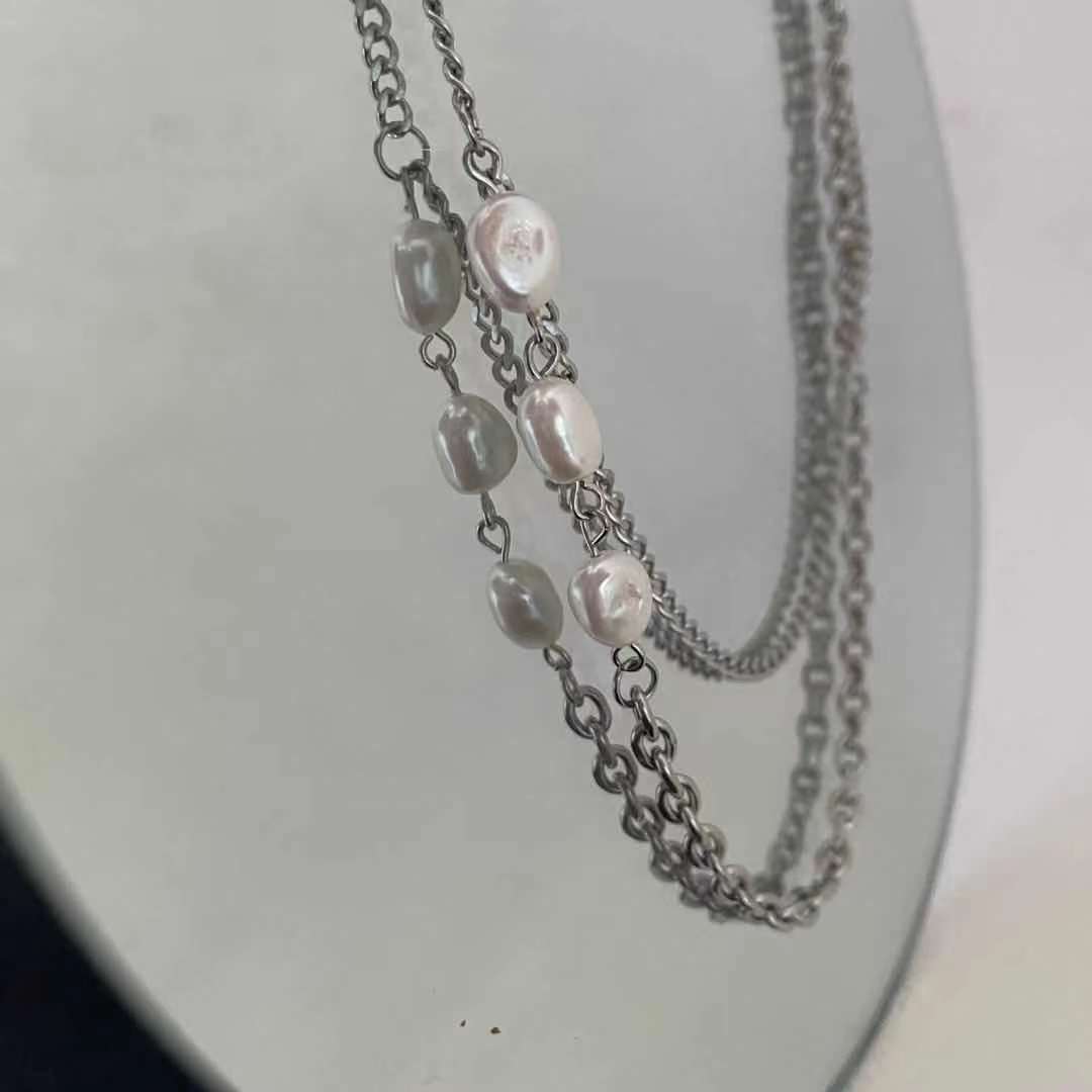 Mode Geometrische Perle Doppelschicht Legierung Halskette Großhandel display picture 7
