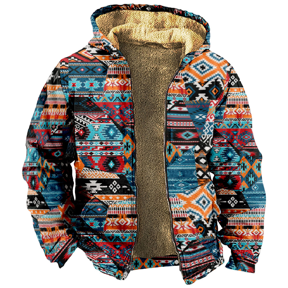 Chaqueta de manga larga con estampado de otoño para hombre de estilo británico retro Chaqueta con capucha con cremallera de venta directa de fábrica transfronteriza MF12