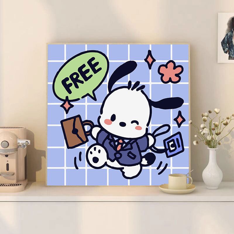サンリオデジタル油絵 diy 手描きカラーリングクロミメロディー漫画かわいい装飾画メーカー卸売|undefined